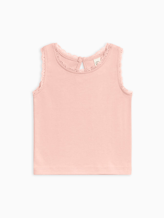 Selene Lace Tank Baby-Kids : Tops : Tanks Colored Organics Organic Cotton Baby & Kids Selene Lace Tank Top