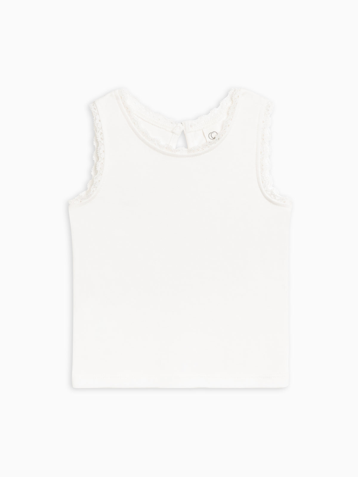 Selene Lace Tank - Coconut Baby-Kids : Tops : Tanks KENDI by Colored Organics Selene Lace Tank - Coconut for Baby | Colored Organics®