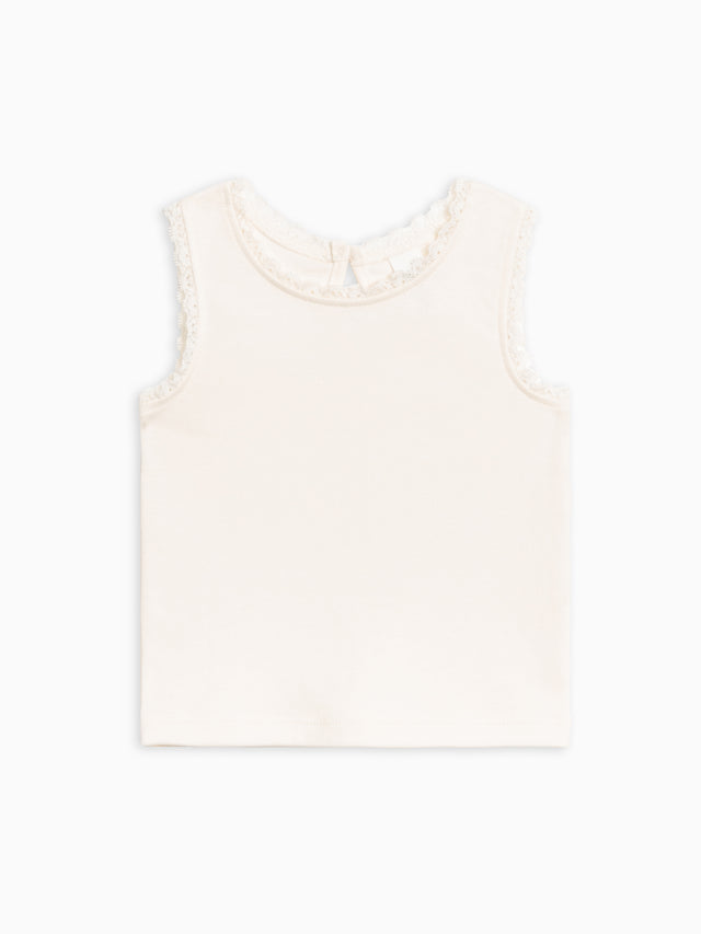 Selene Lace Tank Baby-Kids : Tops : Tanks Colored Organics Organic Cotton Baby & Kids Selene Lace Tank Top