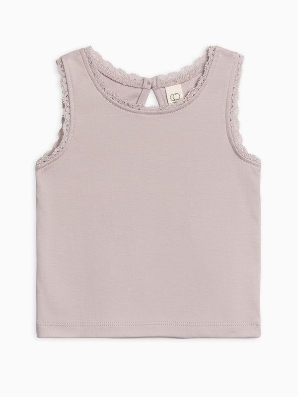 Selene Lace Tank Baby-Kids : Tops : Tanks Colored Organics Organic Cotton Baby and Kids Selene Lace Tank