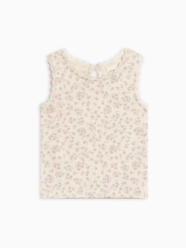 Selene Lace Tank Baby-Kids : Tops : Tanks Colored Organics Organic Cotton Baby and Kids Selene Lace Tank