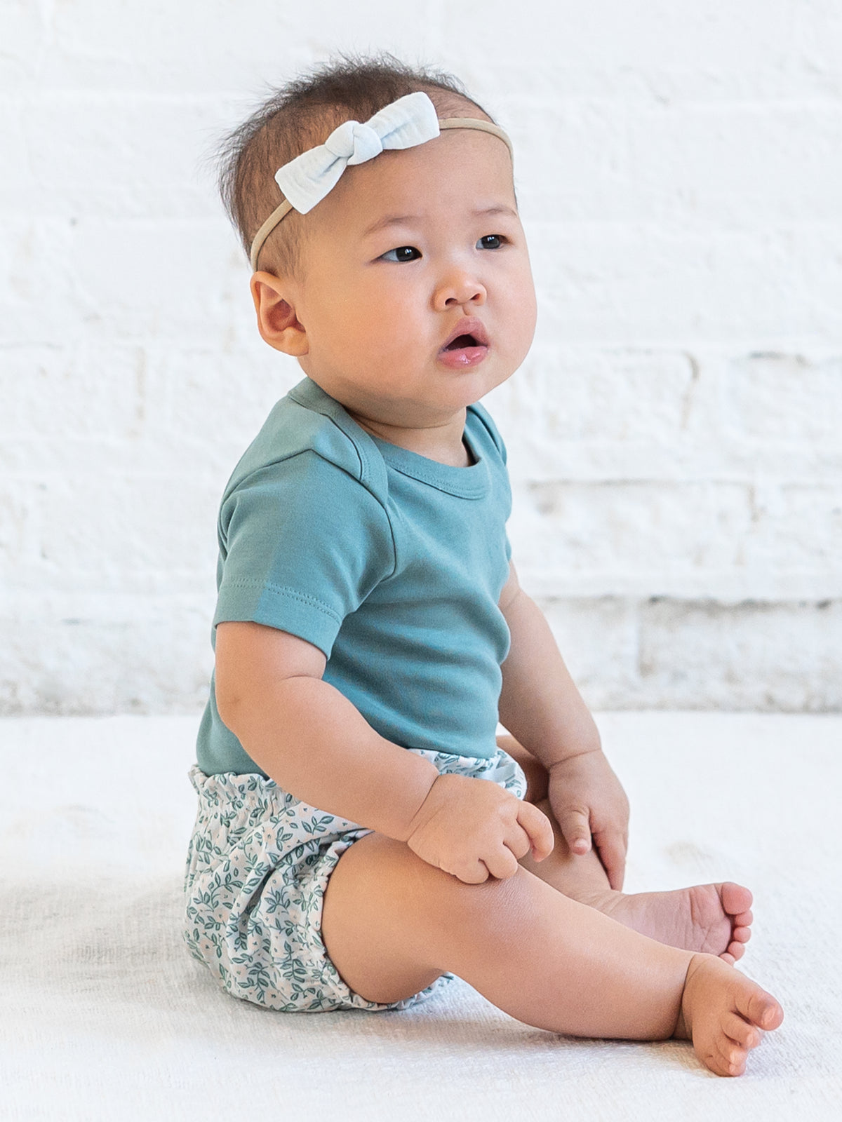 June Bloomers - Arbor Floral / Powder + Shell Baby : Bottoms : Shorts KENDI by Colored Organics June Bloomers - Arbor Floral / Powder + | Colored Organics®