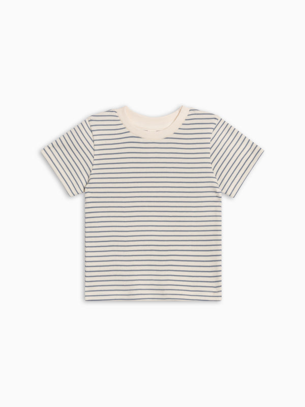 Short Sleeve Crew - Bay Stripe / Ivory + Sea