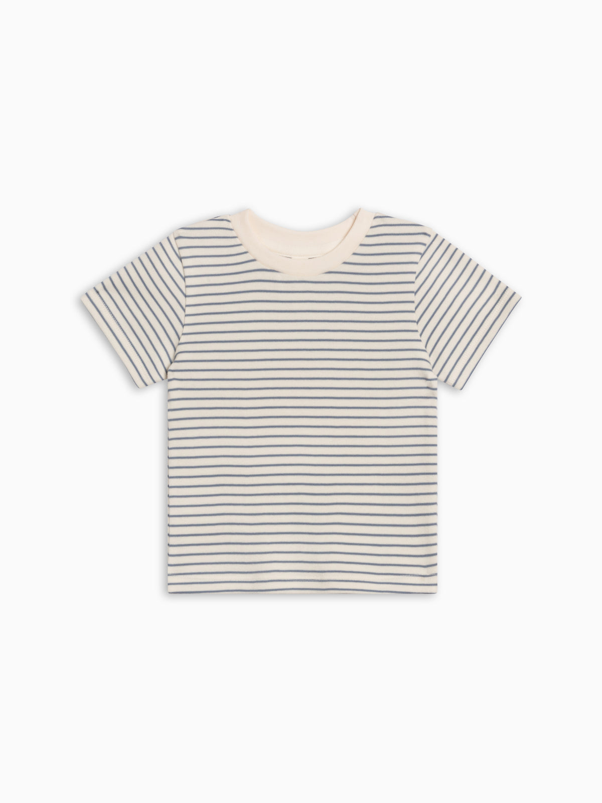 Short Sleeve Crew - Bay Stripe / Ivory + Sea Sale : Baby-Kids : Tops : Shirts : Short Sleeves KENDI by Colored Organics Organic Cotton Baby Crew Neck Tee | Colored Organics®
