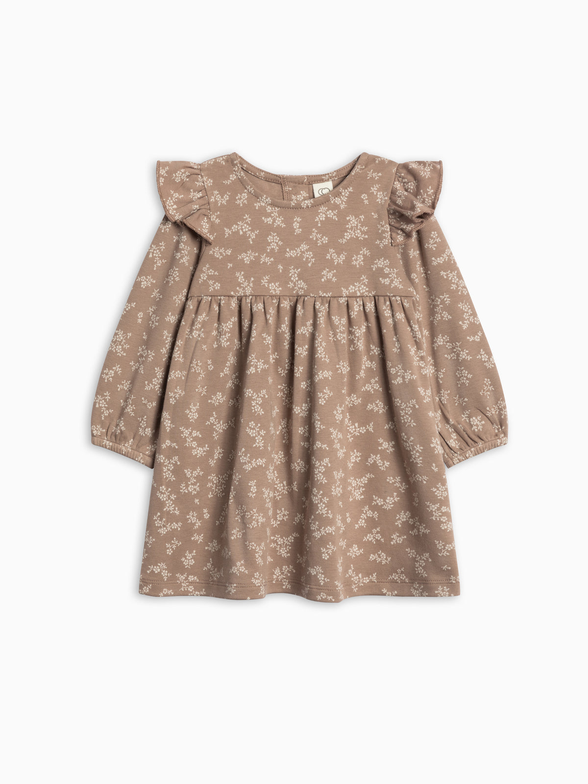 Mika Armhole Ruffle Long Sleeve Dress Sale : Baby-Kids : Dresses : Long Sleeves Colored Organics Mika Armhole Ruffle Long Sleeve Dress | Colored Organics®
