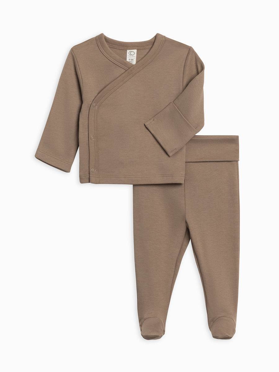Riley 2 Piece Kimono Top and Pant Set Baby : Set Colored Organics Organic Cotton Baby Riley 2 Piece Kimono Top and Pant Set