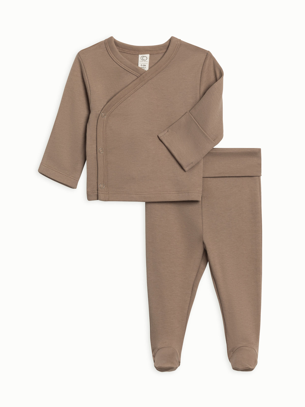 Riley 2 Piece Kimono Top and Pant Set - Taupe