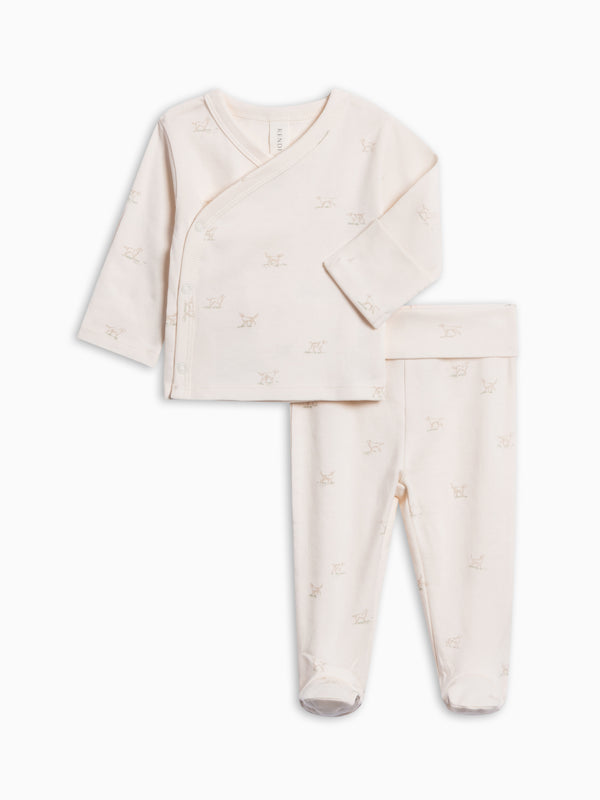 Riley 2 Piece Kimono Top and Pant Set - Field Dog