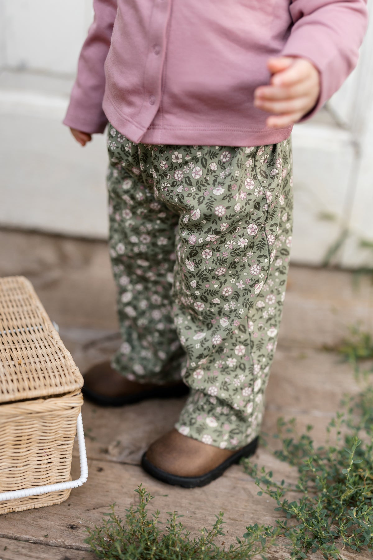 Mari Ruffle Waist Pants - Kelsey Floral Baby-Kids : Bottoms : Pants KENDI by Colored Organics Mari Ruffle Waist Pants for Baby + Kids | Colored Organics®