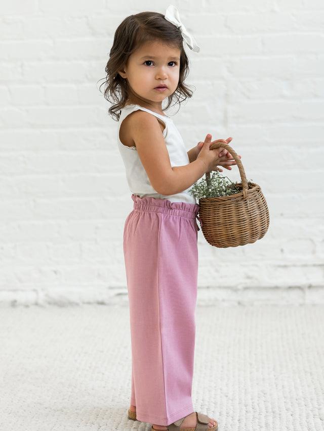 Mari Ruffle Waist Pants Baby-Kids :Bottoms :Pants Colored Organics Organic Cotton Baby and Kids Mari Ruffle Waist Pants