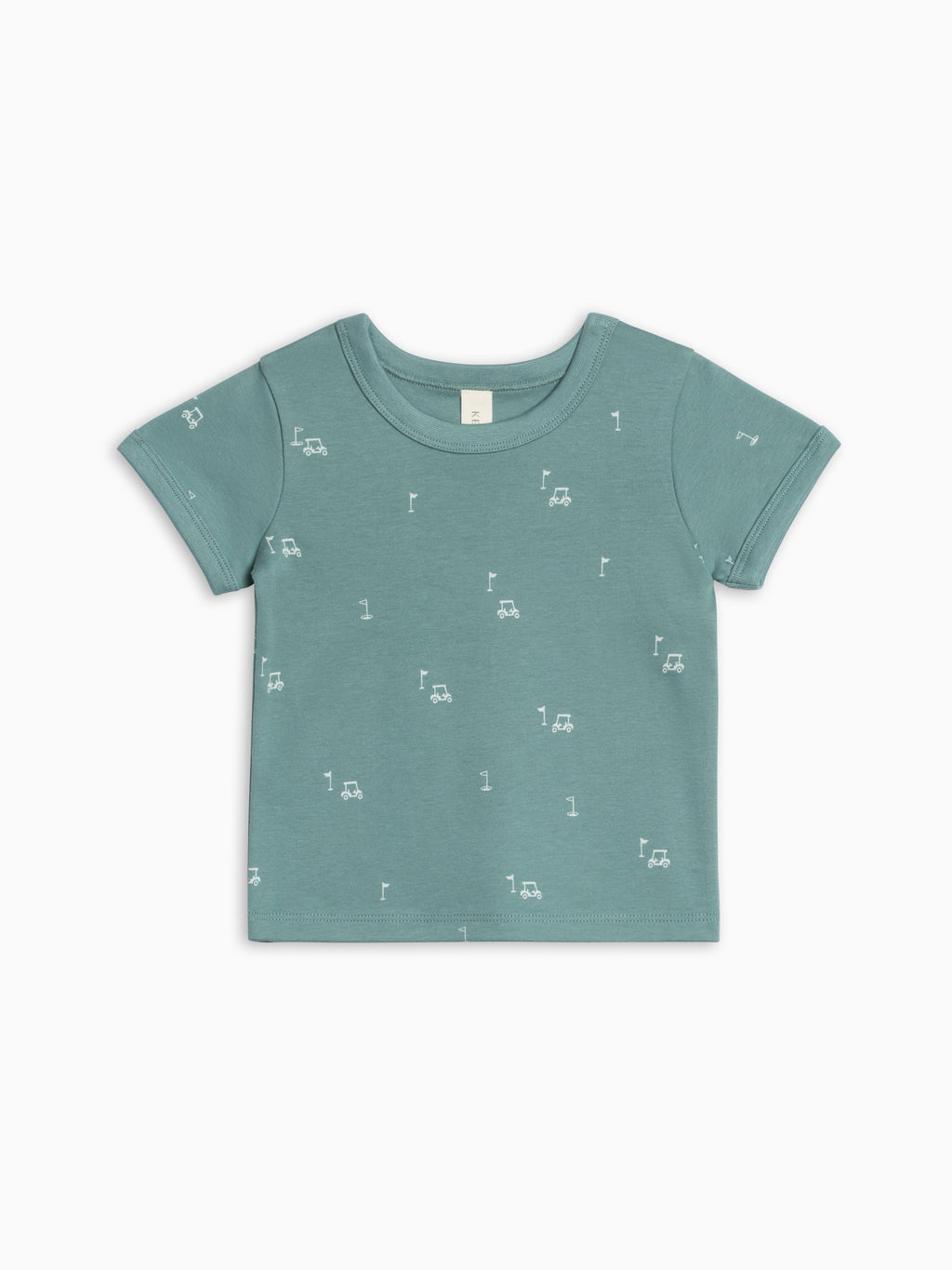 Andy Ringer Tee - Fairway / Laguna + Powder Baby-Kids : Tops : Tees : Short Sleeves Kendi Andy Ringer Tee - Fairway / Laguna + | Colored Organics®
