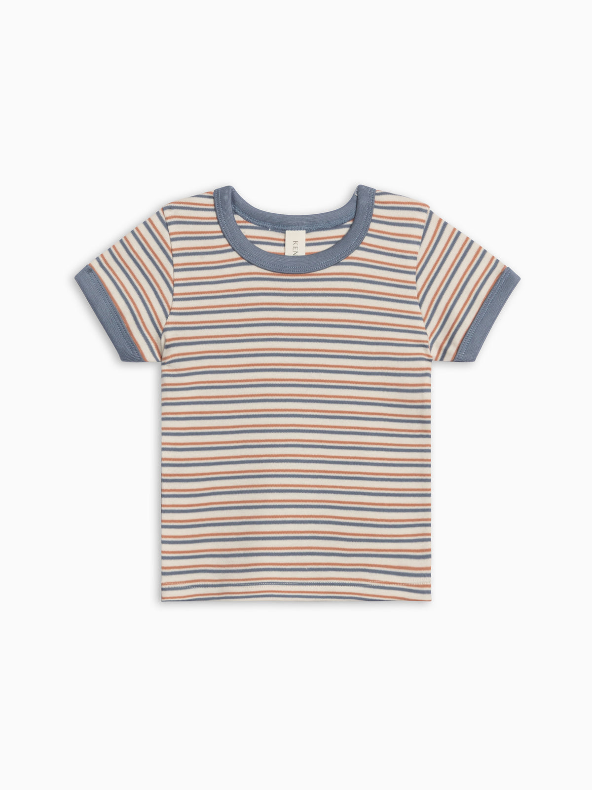 Andy Ringer Tee - Voyage Stripe / Sea + Ridge Baby-Kids : Tops : Shirts : Short Sleeves KENDI by Colored Organics Andy Ringer Tee - Voyage Stripe / Sea + | Colored Organics®