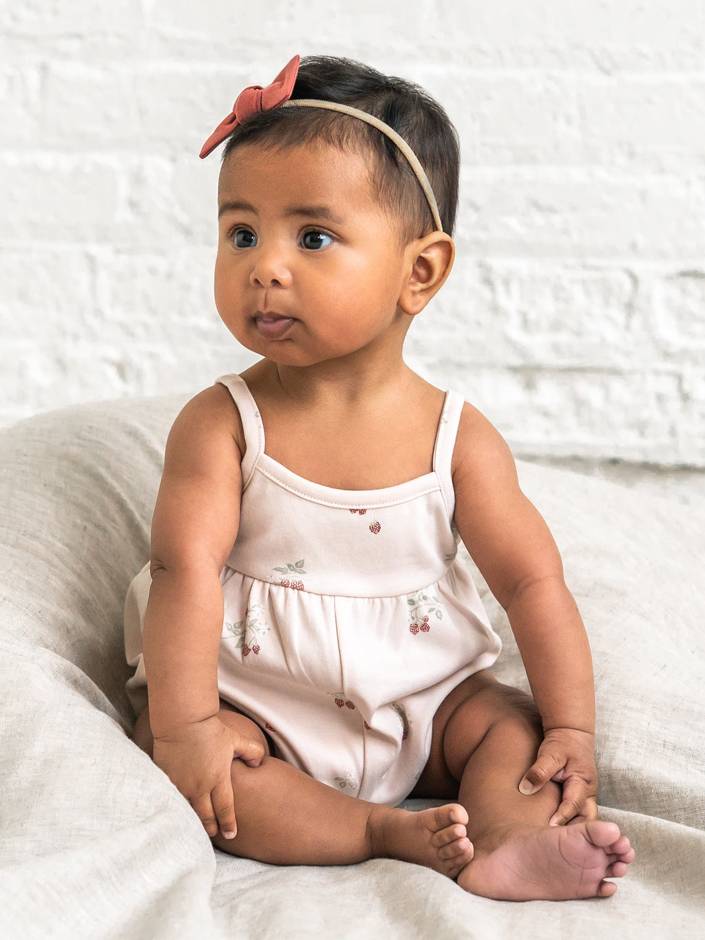 Sosi Tank Romper - Raspberries / Shell + Mint Sale : Baby : One Pieces : Rompers : Short Sleeves Kendi PRE ORDER Sosi Tank Romper Organic | Colored Organics®