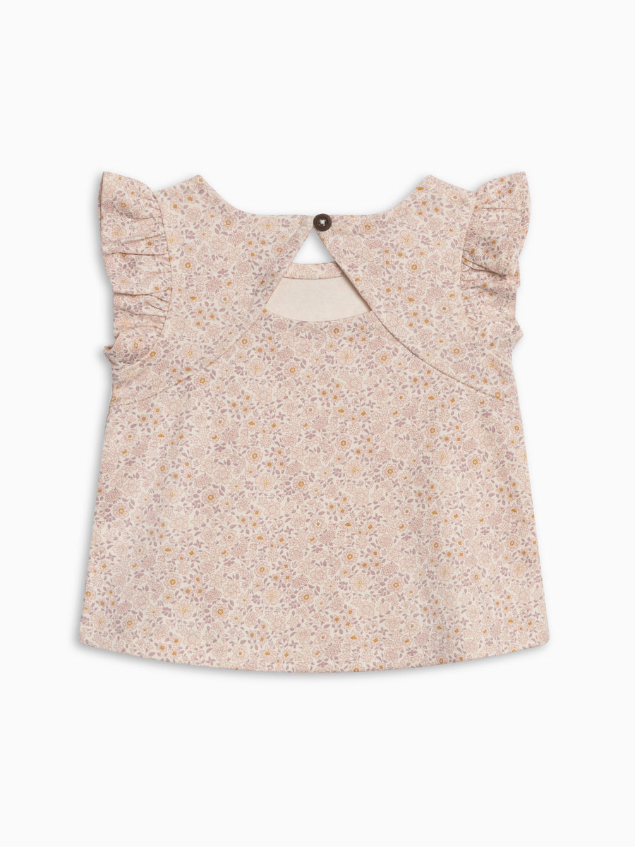 Ella Ruffle Sleeve Tank - Primrose / Fog + Shell