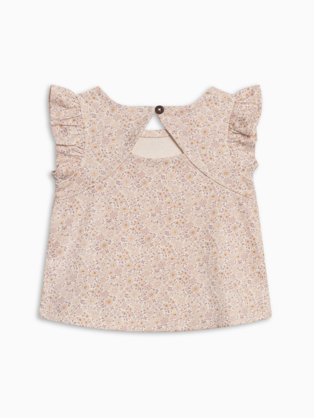 Ella Ruffle Sleeve Tank - Primrose / Fog + Shell Sale : Baby-Kids : Tops : Tees : Short Sleeves Kendi Ella Ruffle Sleeve Tank - Primrose / | Colored Organics®