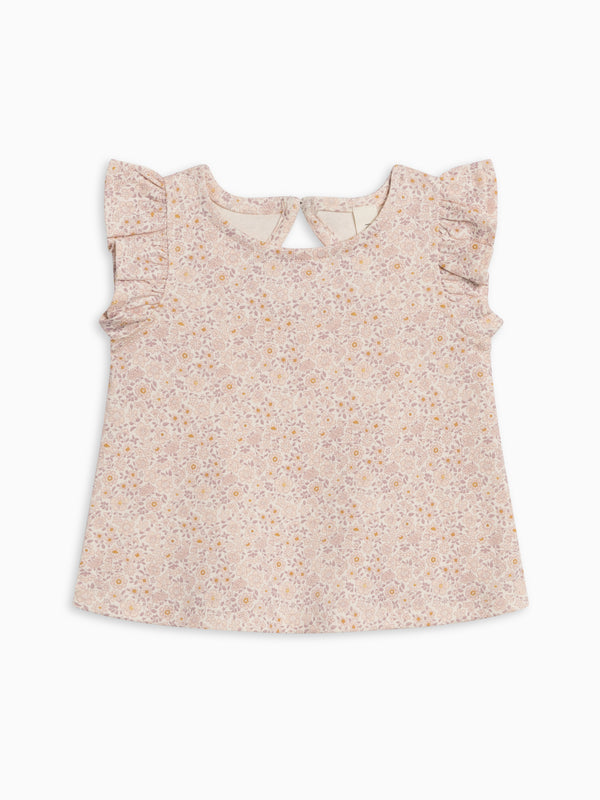 Ella Ruffle Sleeve Tank - Primrose / Fog + Shell
