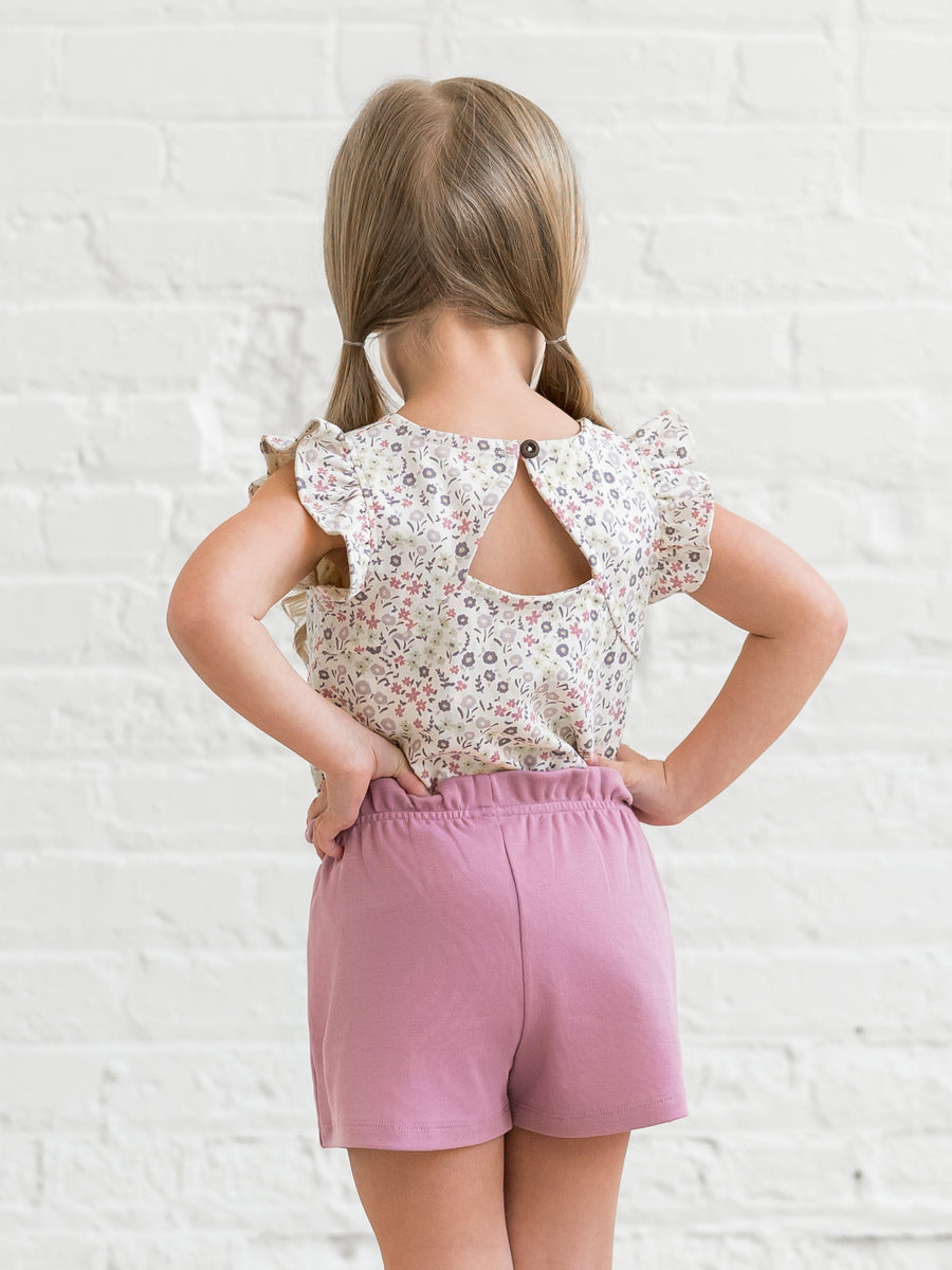 Ella Ruffle Sleeve Tank Baby-Kids : Tops : Tees : Short Sleeves Colored Organics Organic Cotton Baby and Kids Ella Ruffle Sleeve Tank