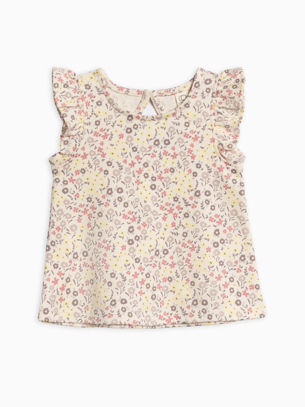 Ella Ruffle Sleeve Tank Baby-Kids : Tops : Tees : Short Sleeves Colored Organics Organic Cotton Baby and Kids Ella Ruffle Sleeve Tank