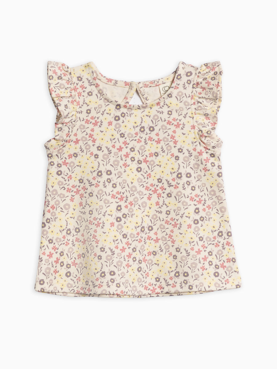Ella Ruffle Sleeve Tank Baby-Kids : Tops : Tees : Short Sleeves Colored Organics Organic Cotton Baby and Kids Ella Ruffle Sleeve Tank