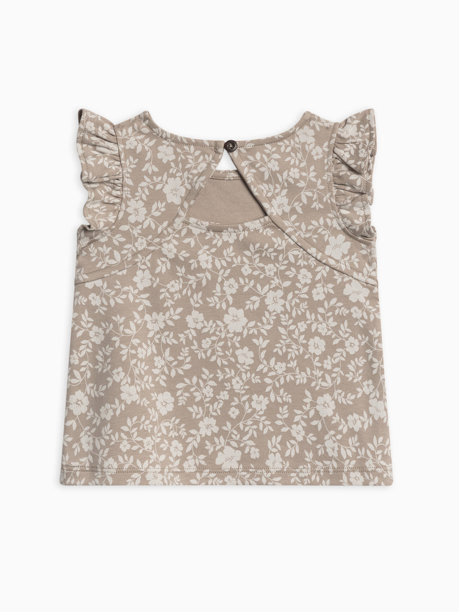 Ella Ruffle Sleeve Tank Sale : Baby-Kids : Tops : Tees : Short Sleeves KENDI by Colored Organics Organic Cotton Baby and Kids Ella Ruffle Sleeve Tank