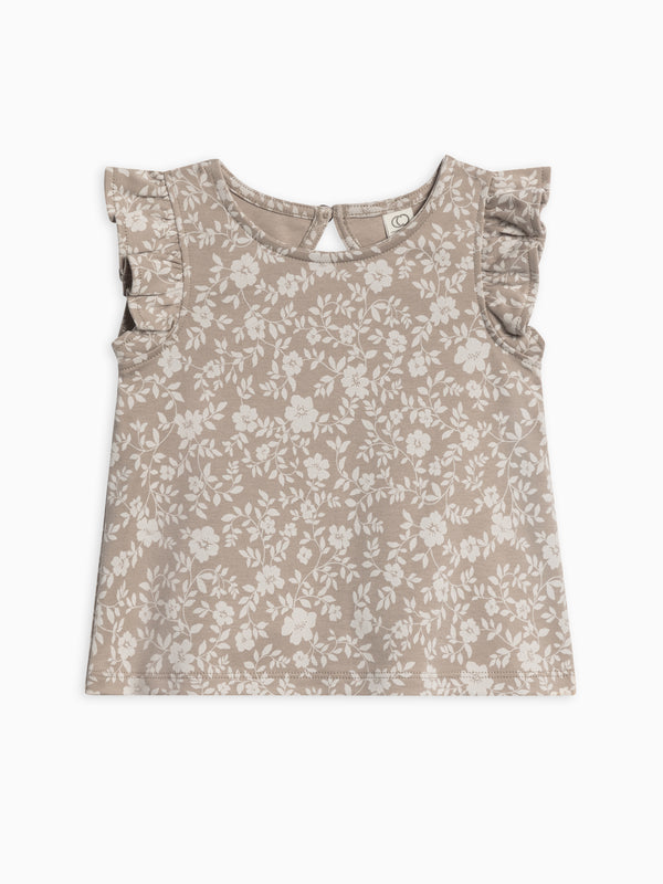 Ella Ruffle Sleeve Tank Sale : Baby-Kids : Tops : Tees : Short Sleeves KENDI by Colored Organics Organic Cotton Baby and Kids Ella Ruffle Sleeve Tank