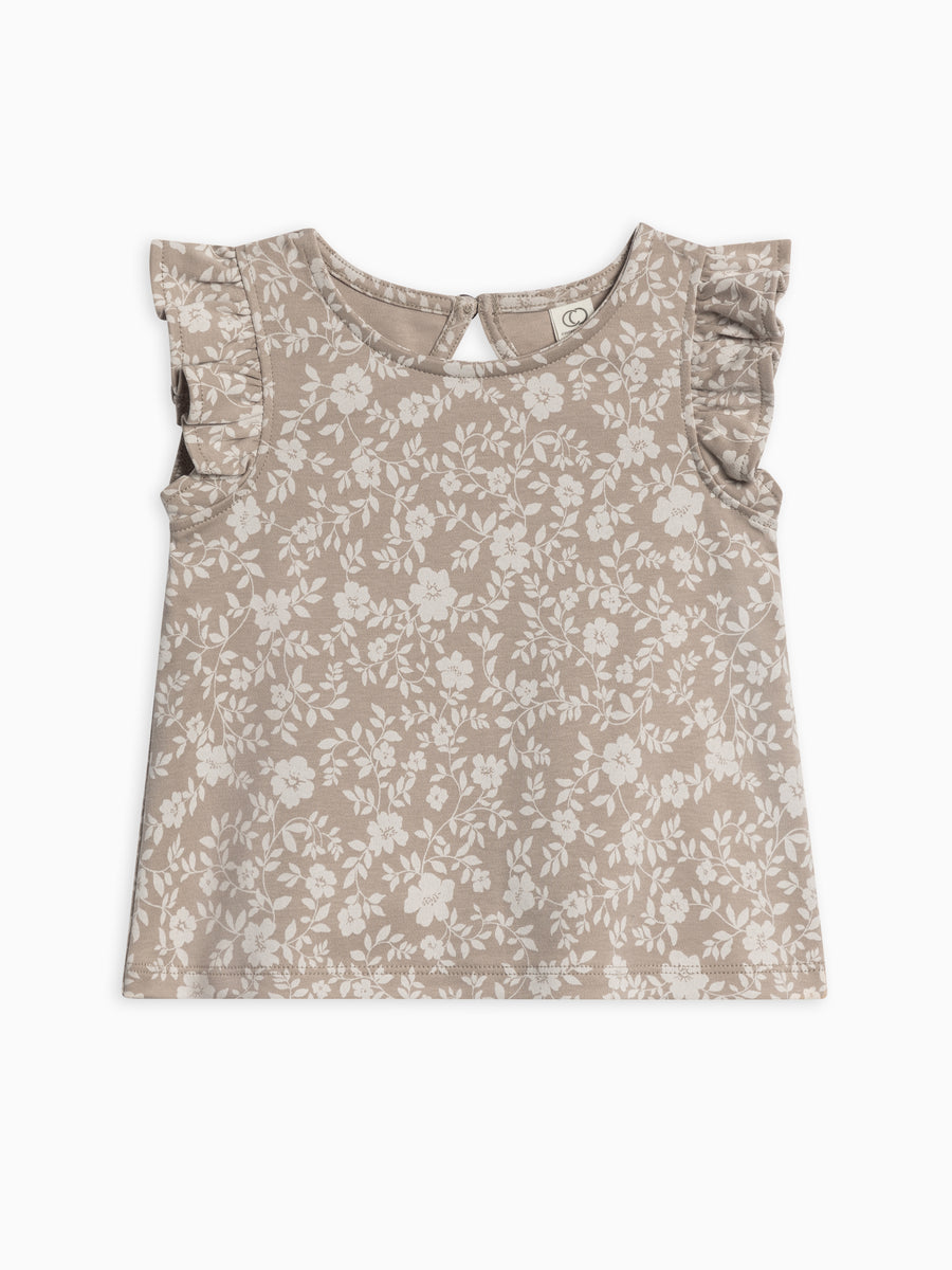 Ella Ruffle Sleeve Tank Baby : Tops : Tees : Short Sleeves Colored Organics Organic Cotton Baby and Kids Ella Ruffle Sleeve Tank