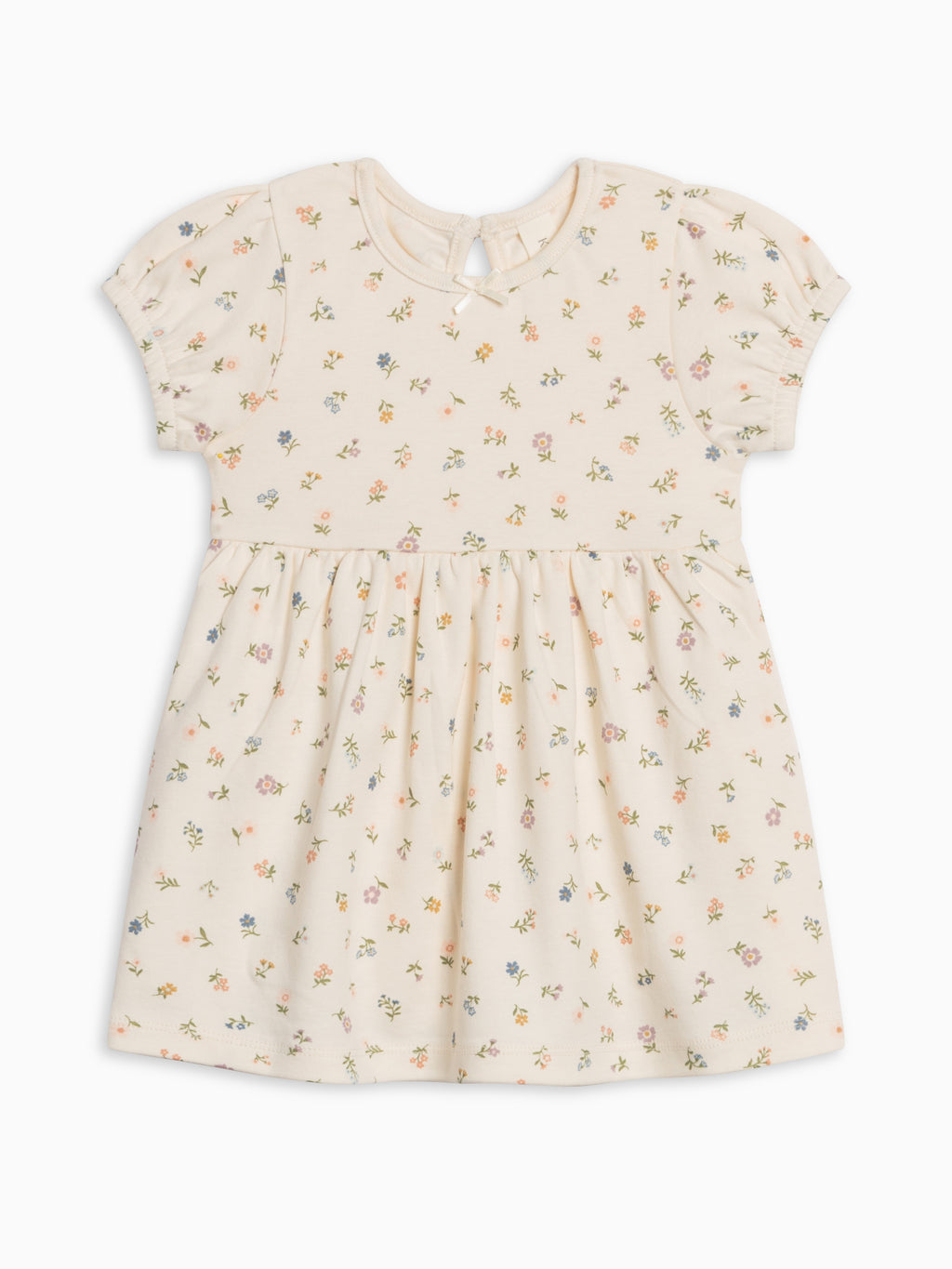 Rhoda Puff Sleeve Bodysuit Dress - Petaline Floral / Fog + Fern Sale : Baby : One Pieces : Bodysuits : Tanks : Dresses : Tanks Kendi Rhoda Puff Sleeve Bodysuit Dress | Colored Organics®