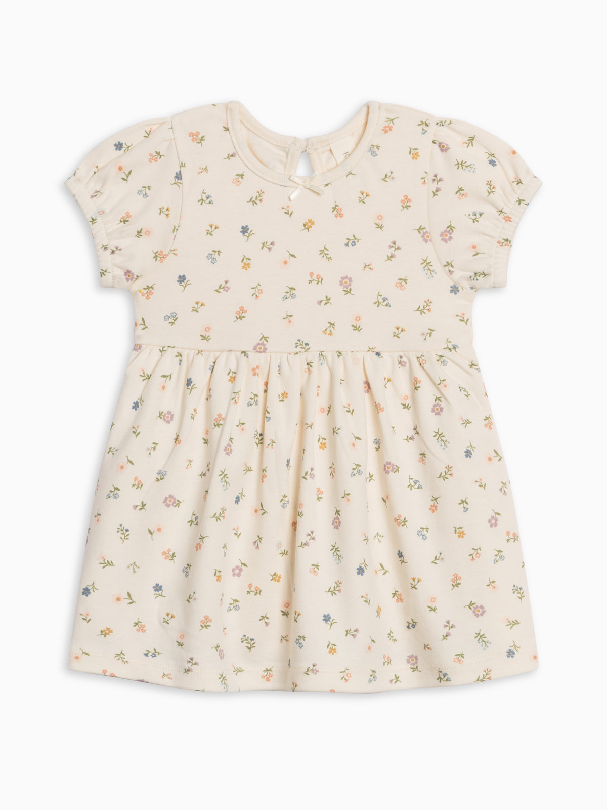 Rhoda Puff Sleeve Bodysuit Dress - Petaline Floral / Fog + Fern Sale : Baby : One Pieces : Bodysuits : Tanks : Dresses : Tanks Kendi Rhoda Puff Sleeve Bodysuit Dress | Colored Organics®