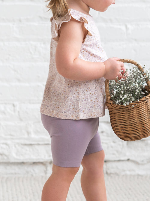 2-Pack Billie Biker Shorts - Fog + Dune Baby-Kids : Bottoms : Shorts Kendi 2-Pack Billie Biker Shorts - Fog + Dune | Colored Organics®