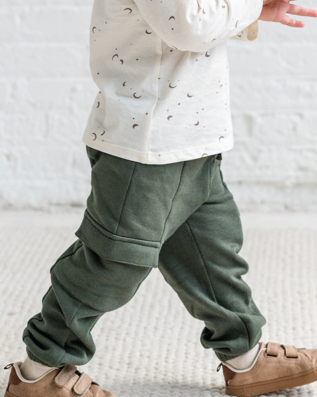 Dallis Fleece Cargo Sweatpants Sale : Baby-Kids : Bottoms : Joggers Kendi Dallis Fleece Cargo Sweatpants for Baby | Colored Organics®