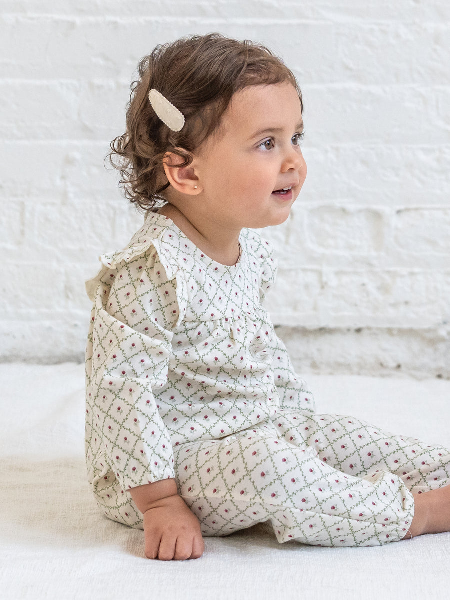 Jine Ruffle Sleeve Romper - Hedge Floral