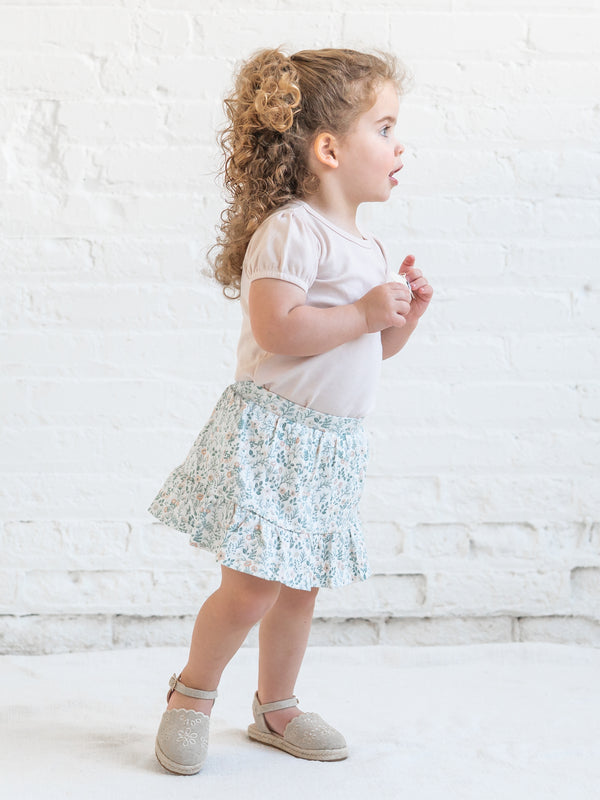 Sunny Skirt with Bloomer Shorts - Merion Floral / Laguna + Shell