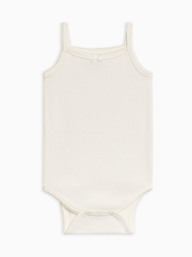 Eva Pointelle Tank Bodysuit Baby :One Pieces :Bodysuits :Tanks Kendi Organic Cotton Baby Eva Pointelle Tank Bodysuit