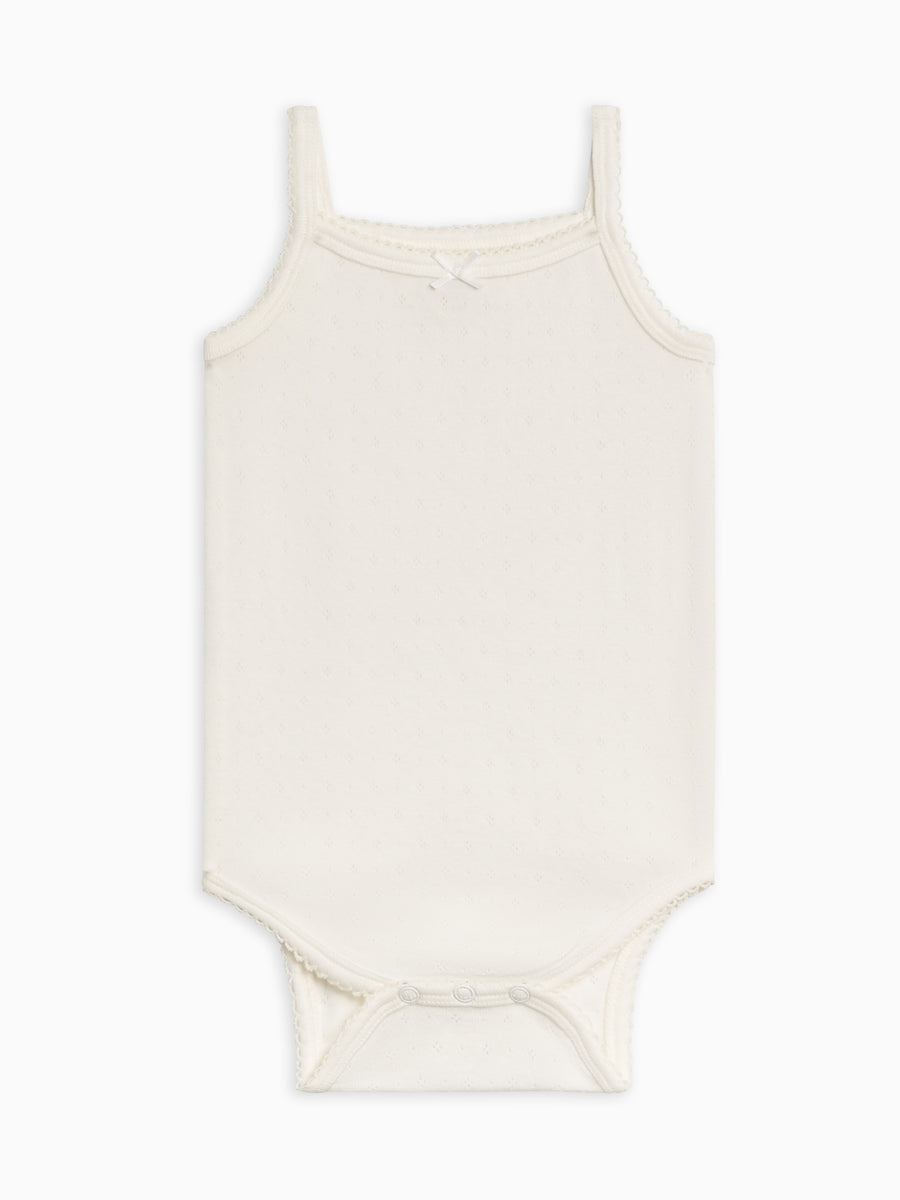 Eva Pointelle Tank Bodysuit Baby : One Pieces : Bodysuits : Tanks Kendi Organic Cotton Baby Eva Pointelle Tank Bodysuit