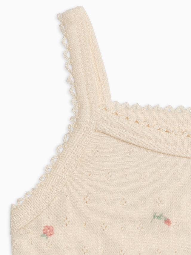 Eva Pointelle Tank Bodysuit Baby :One Pieces :Bodysuits :Tanks Kendi Organic Cotton Baby Eva Pointelle Tank Bodysuit