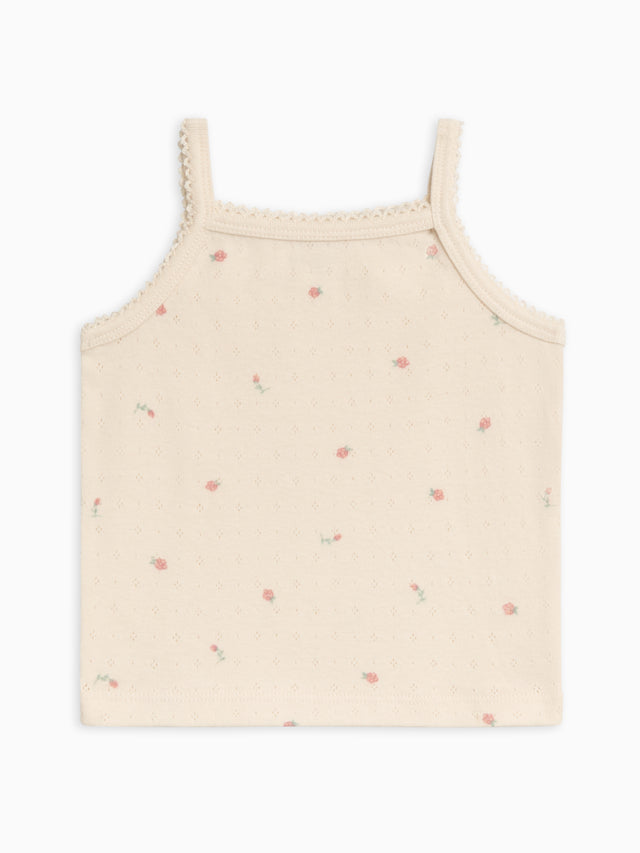 Iris Pointelle Tank Top Baby-Kids : Tops : Tanks Kendi Organic Cotton Baby and Kids Iris Pointelle Tank Top