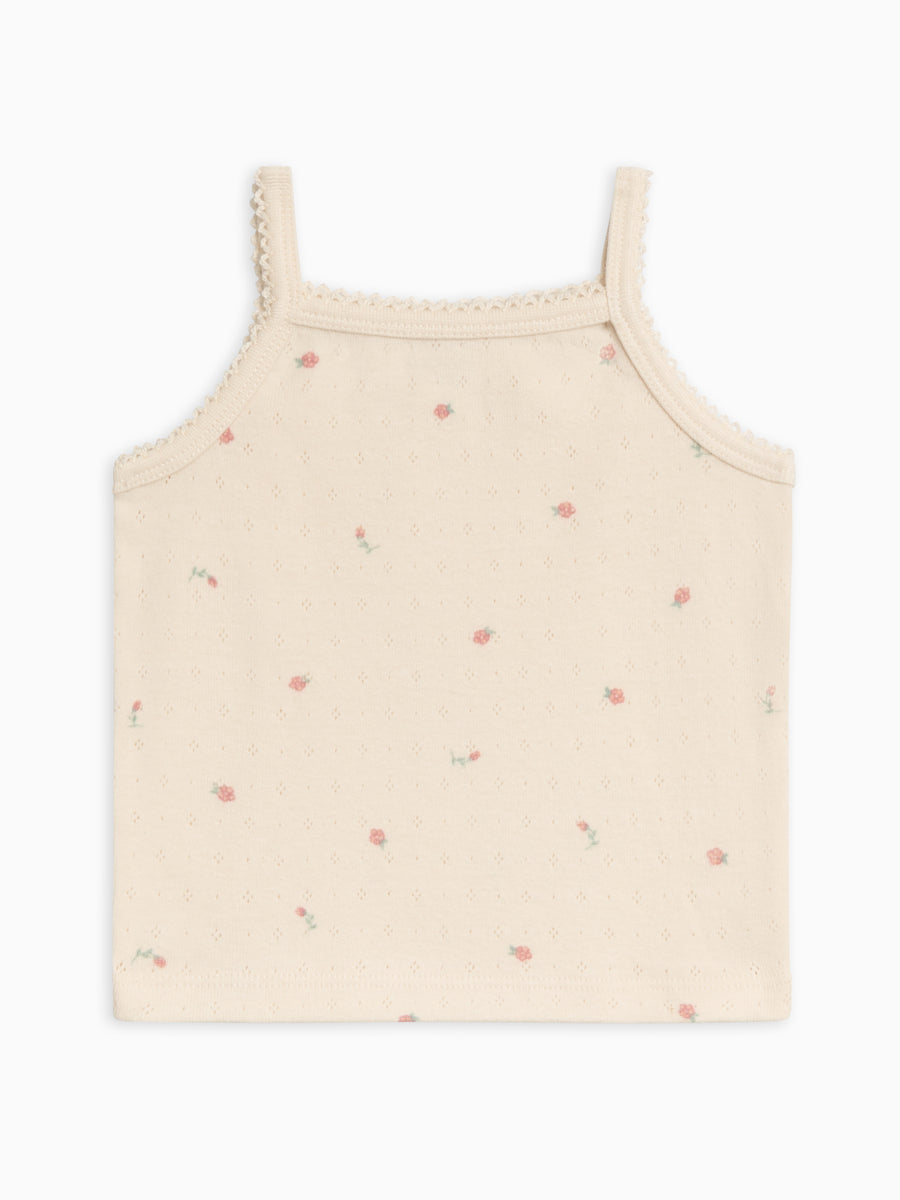 Iris Pointelle Tank Top Baby-Kids : Tops : Tanks Kendi Organic Cotton Baby and Kids Iris Pointelle Tank Top