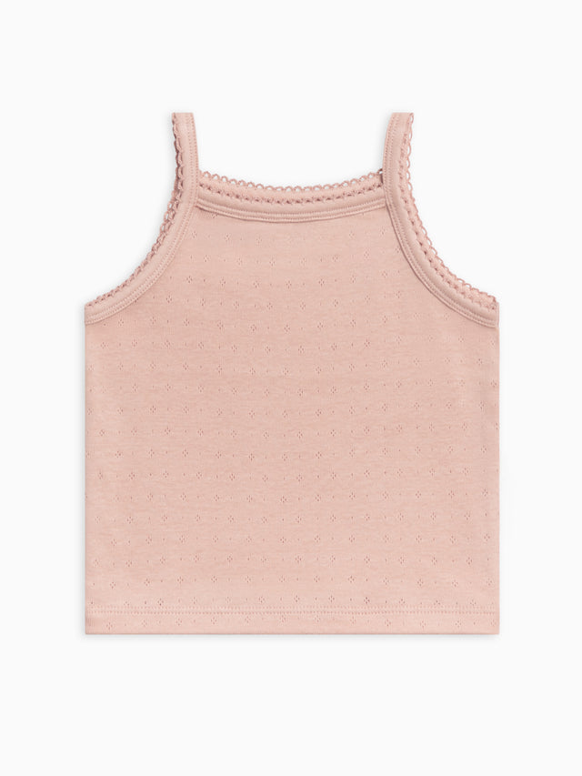 Iris Pointelle Tank Top Baby-Kids : Tops : Tank Kendi Organic Cotton Baby & Kids Iris Pointelle Tank Top