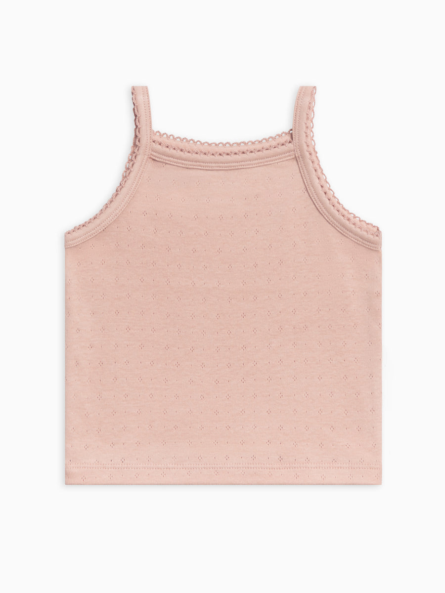 Iris Pointelle Tank Top Baby-Kids : Tops : Tank Kendi Organic Cotton Baby & Kids Iris Pointelle Tank Top