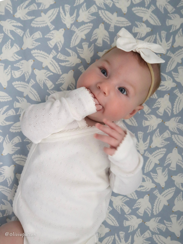 Rose Pointelle Kimono Bodysuit Baby :One Pieces :Kimono Bodysuits :Long Sleeves Kendi Organic Cotton Baby Rose Pointelle Kimono Bodysuit