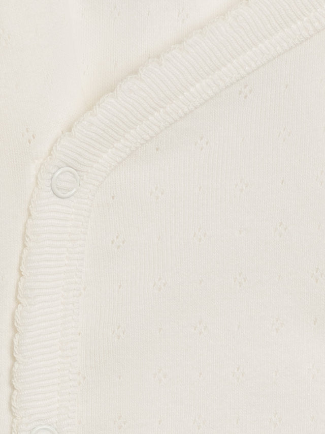 Rose Pointelle Kimono Bodysuit Baby :One Pieces :Kimono Bodysuits :Long Sleeves Kendi Organic Cotton Baby Rose Pointelle Kimono Bodysuit