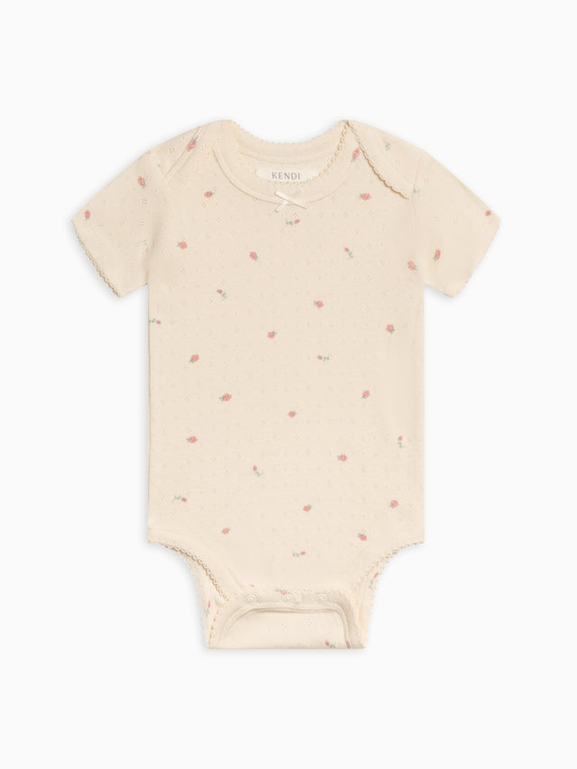 Josie Pointelle Bodysuit Baby :One Pieces :Bodysuits :Short Sleeves Kendi Organic Cotton Baby Josie Pointelle Bodysuit
