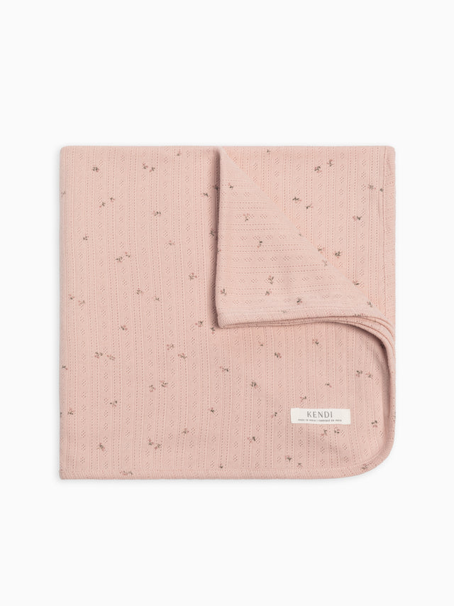 Brushed Back Pointelle Swaddle Blanket