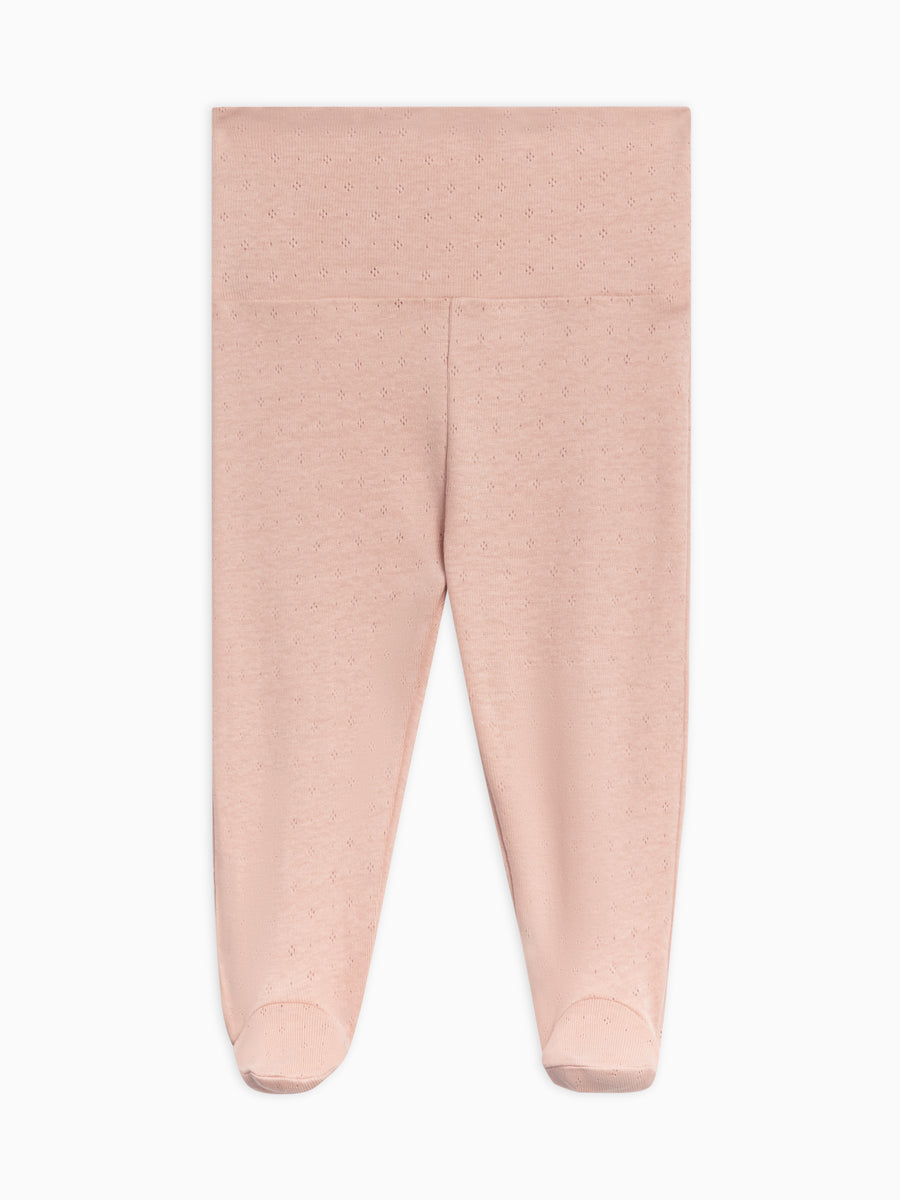 Chloe Pointelle Footed Pant Baby : Bottoms : Pants Kendi Organic Cotton Baby Chloe Pointelle Footed Pant