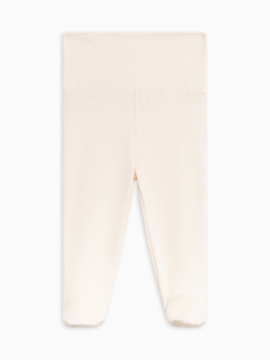 Chloe Pointelle Footed Pant Baby : Bottoms : Pants Kendi Organic Cotton Baby Chloe Pointelle Footed Pant