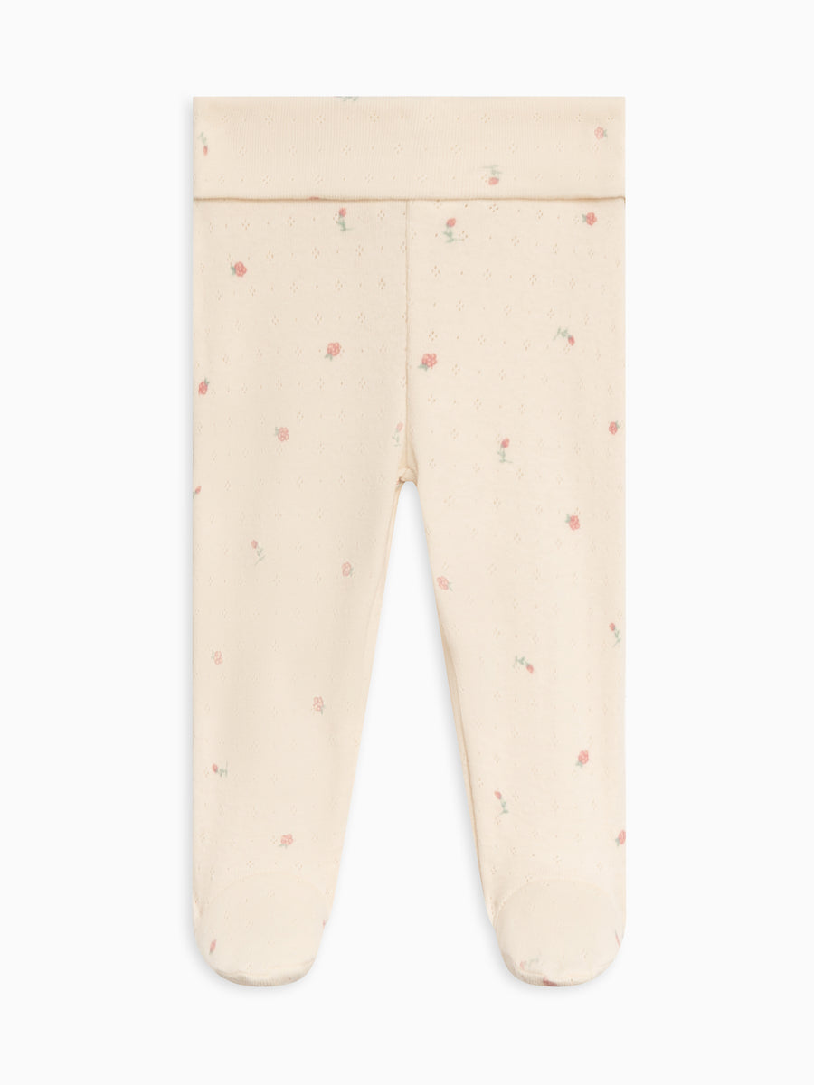 Chloe Pointelle Footed Pants Baby : Bottoms : Pants Kendi Organic Cotton Baby Chloe Pointelle Footed Pants 