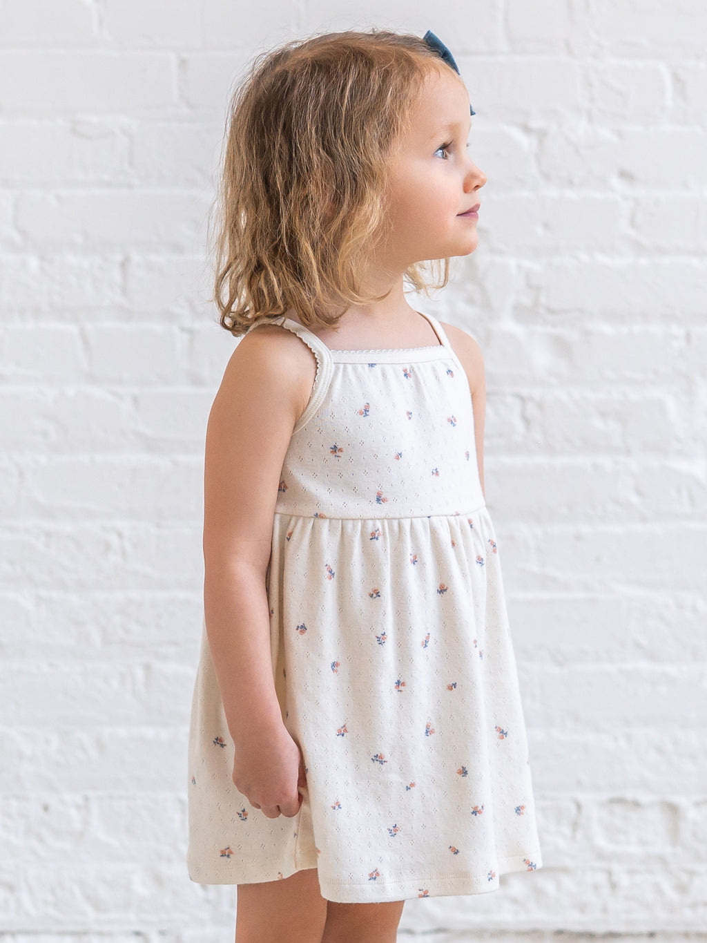 Belle Pointelle Tank Dress - Maris Floral / Ivory + Sea Kids : Dresses : Tanks KENDI by Colored Organics Belle Pointelle Tank Dress - Maris | Colored Organics®