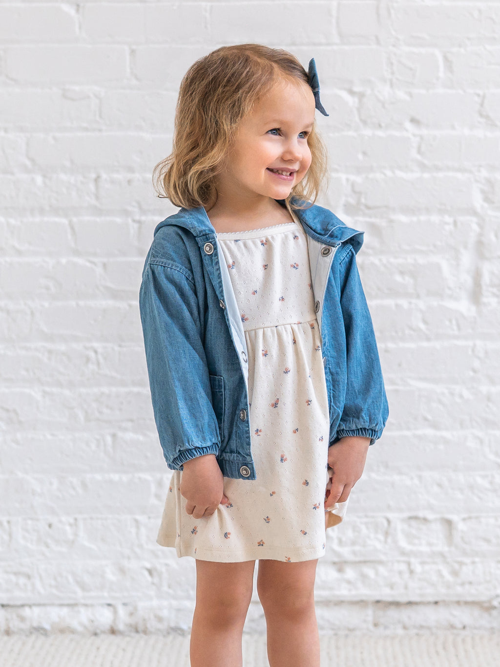 Belle Pointelle Tank Dress - Maris Floral / Ivory + Sea Kids : Dresses : Tanks KENDI by Colored Organics Belle Pointelle Tank Dress - Maris | Colored Organics®