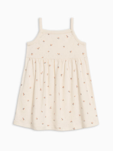 Belle Pointelle Tank Dress - Maris Floral / Ivory + Sea Kids : Dresses : Tanks KENDI by Colored Organics Organic Cotton Kids Belle Pointelle Tank Dress