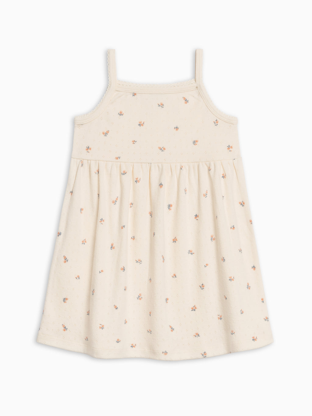 Belle Pointelle Tank Dress - Maris Floral / Ivory + Sea Kids : Dresses : Tanks KENDI by Colored Organics Belle Pointelle Tank Dress - Maris | Colored Organics®